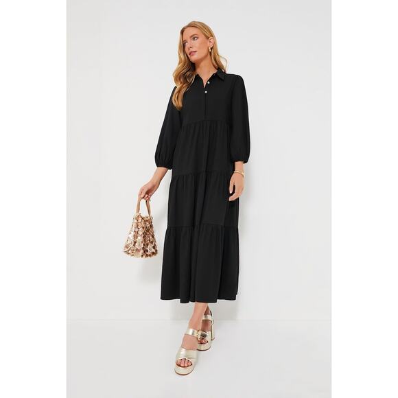 POMANDER PLACE Black Crepe Mabel Maxi Dress Size L NWT Retail $148 Tuckernuck - Picture 6 of 8